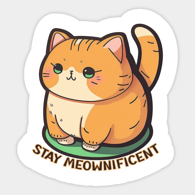 Stay Meownificent Illustration Sticker by FunDigital